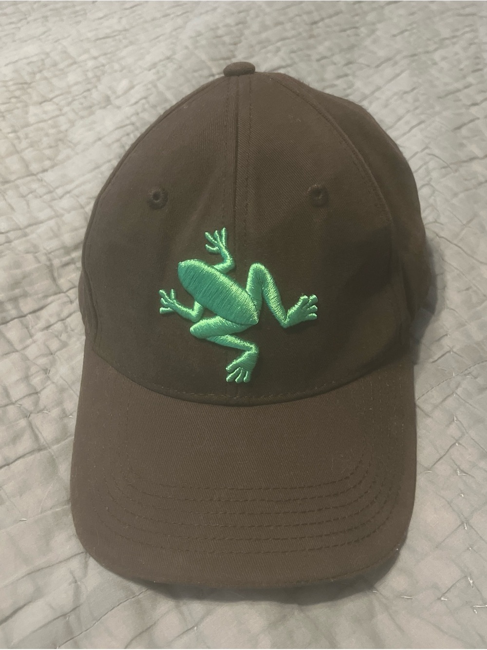 Black MV3 Baseball Cap with Green Frog Embroidery -